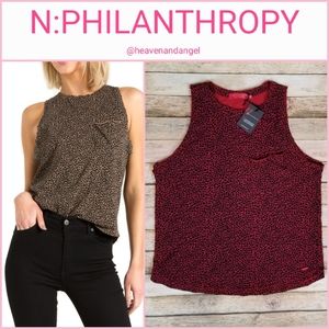 NEW n:PHILANTHROPY Noir Cheetah Print Tank Top